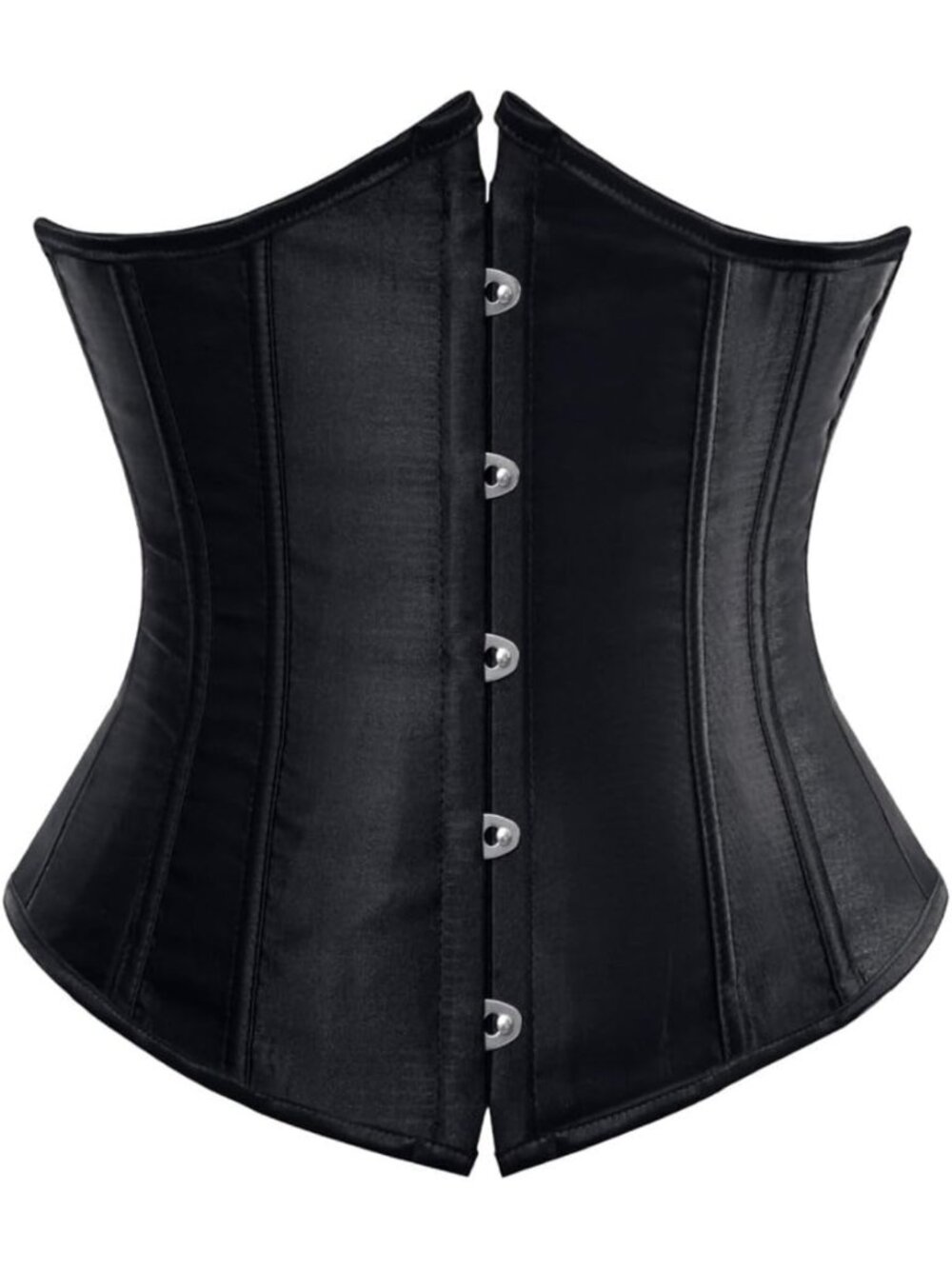 Black Underbust Corset Lace Up Boned Renaissance Pirate Costume Bustier S